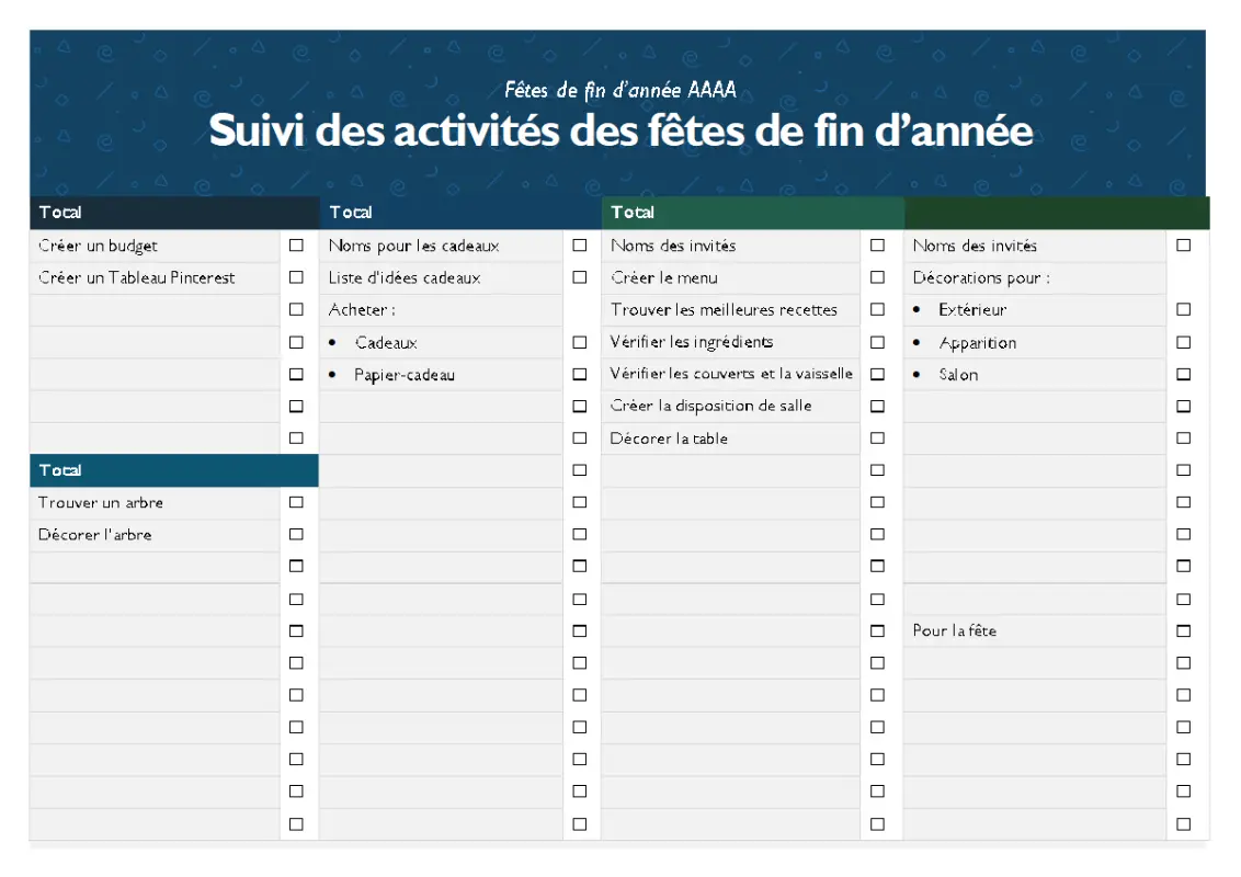 Liste de contrôle pour la préparation des vacances blue modern simple