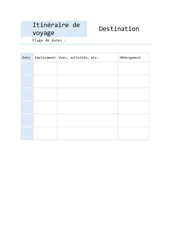 Itinéraire de voyage simple modern simple