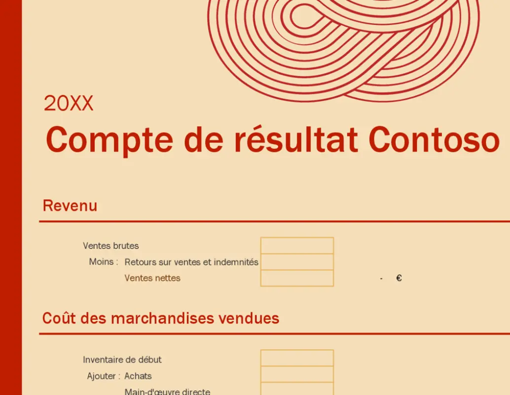 Compte de résultat pour petite entreprise orange modern simple