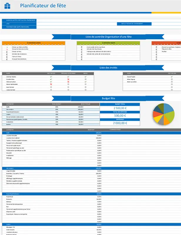 Planificateur de fête et liste de contrôle modern-simple