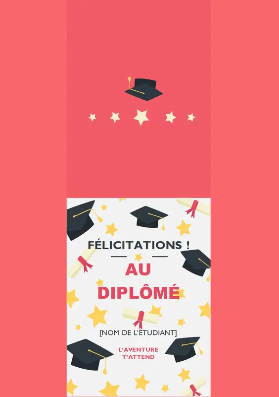 Carte de félicitations à un(e) jeune diplômé(e) modern-simple