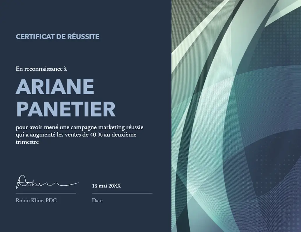 Certificats de réussite modern-geometric