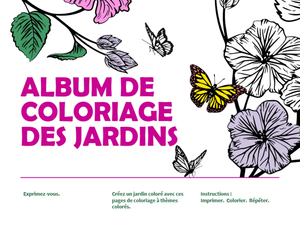 Album de coloriage Jardins organic boho