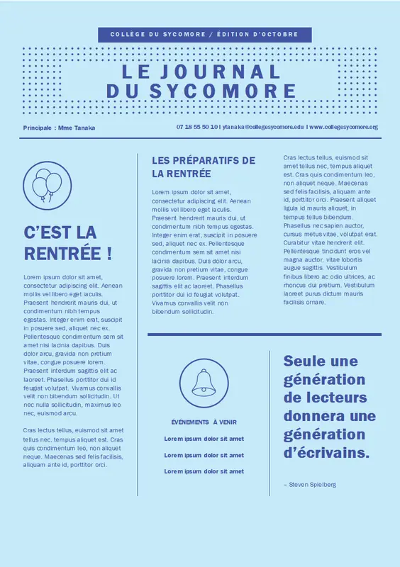 Bulletin d’informations de rentrée scolaire modern-geometric