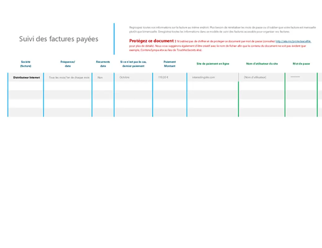 Suivi des factures payées modern simple