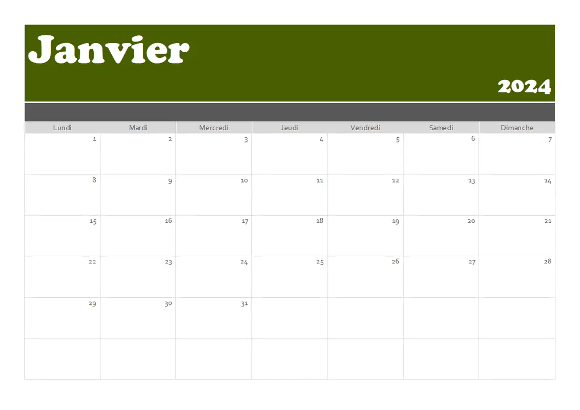 Calendrier de bannière modern-simple