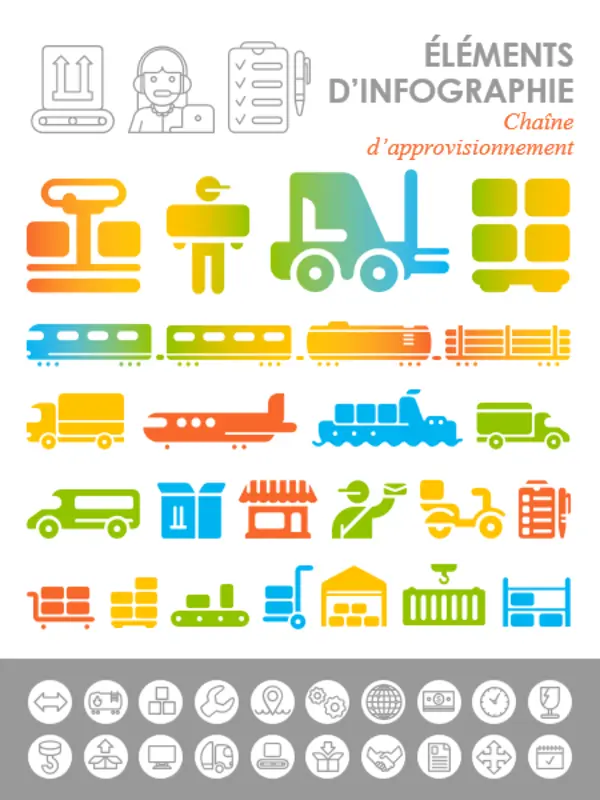 Images d’infographie de chaîne d’approvisionnement modern-simple