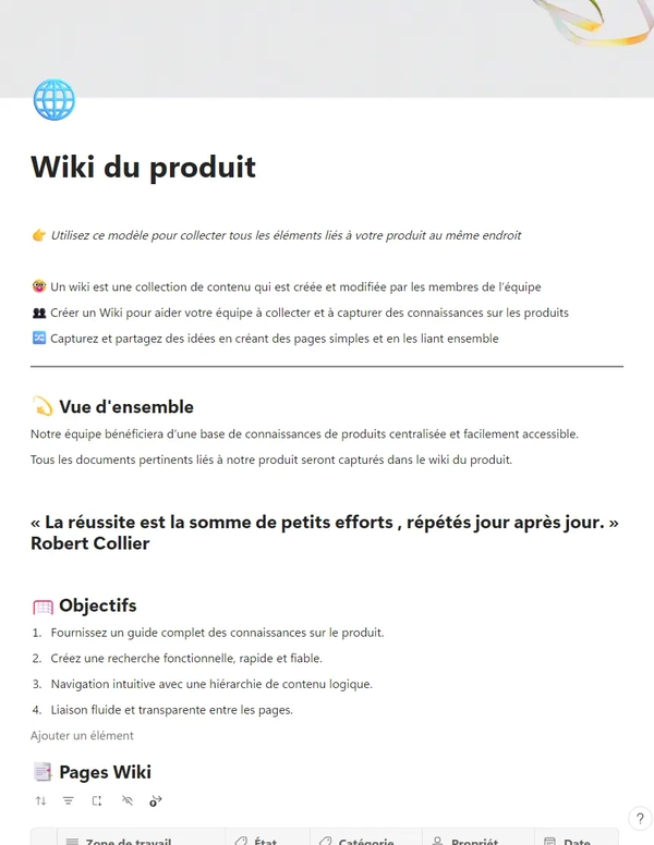 Wiki du produit