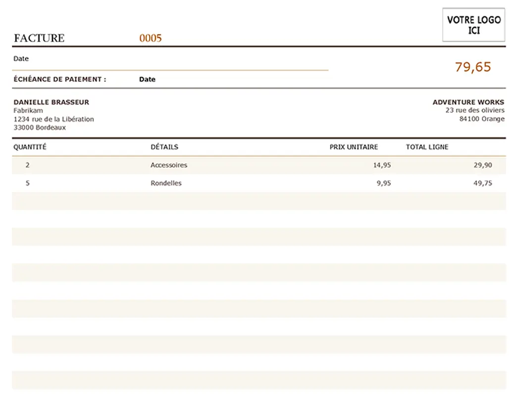 Facture modern simple