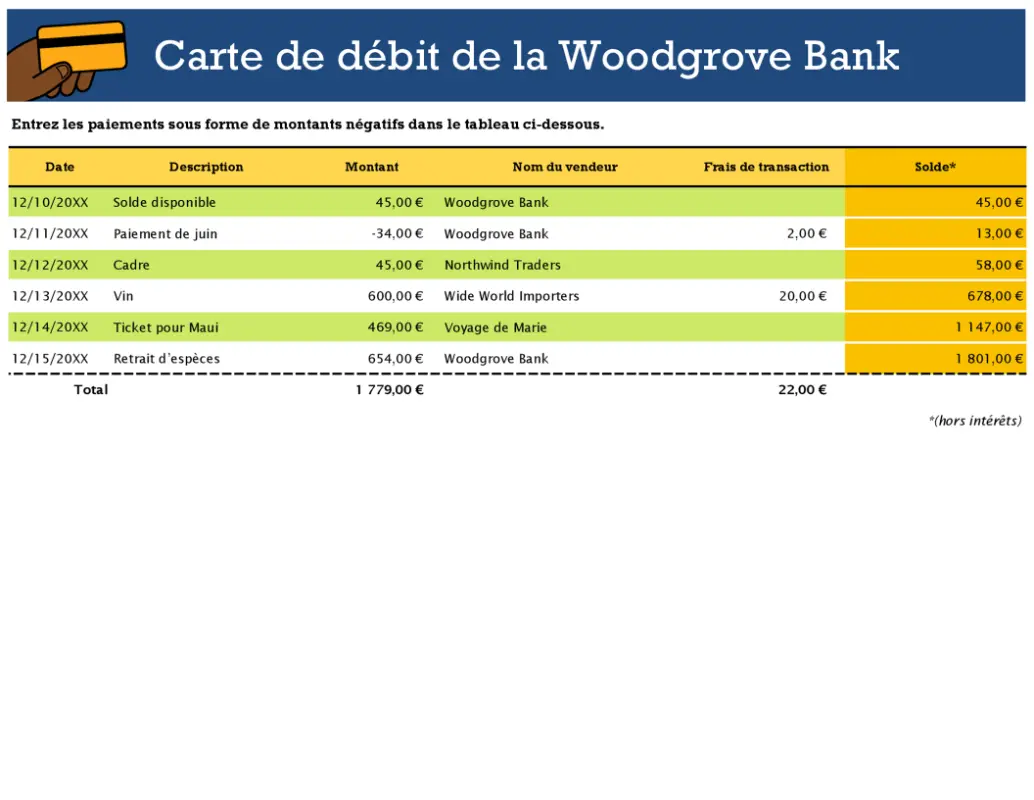 Outil de suivi des cartes de crédit orange modern simple