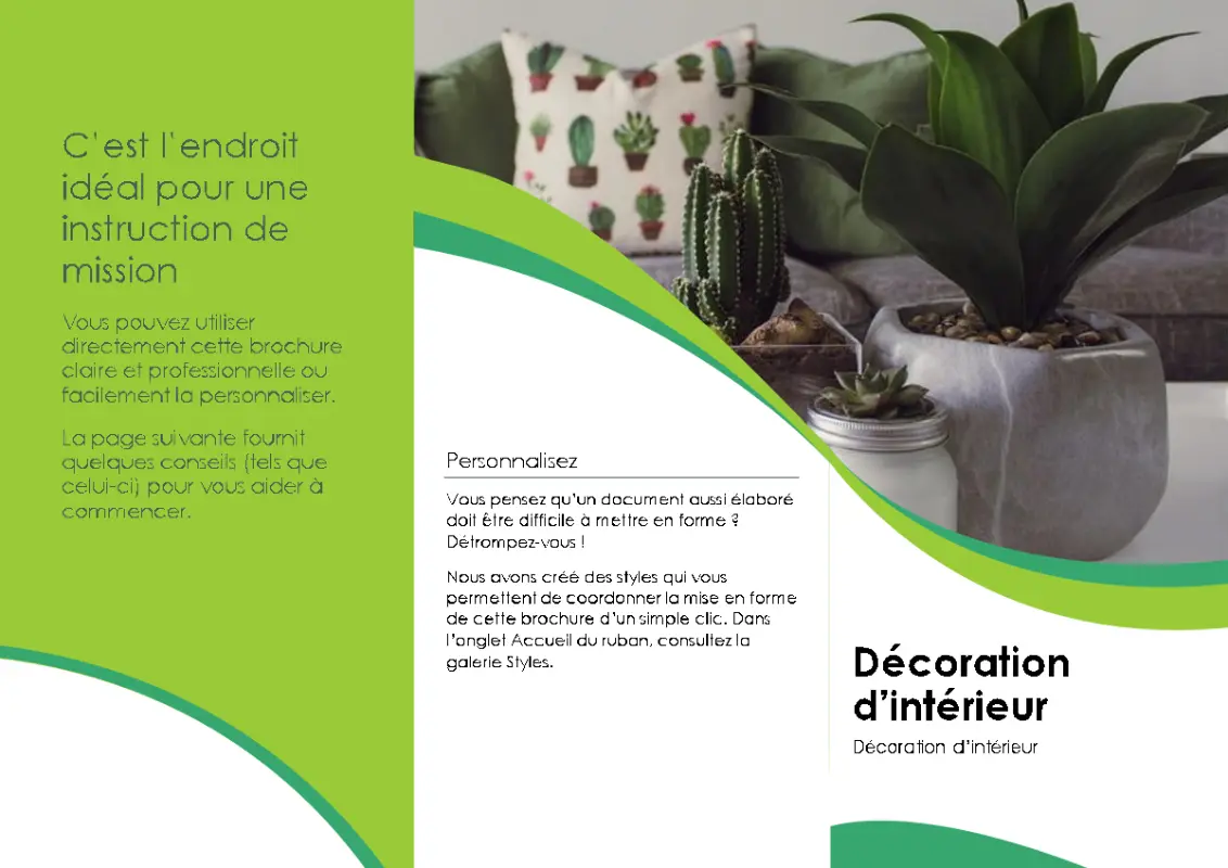 Brochure de décoration d’intérieur green modern-color-block