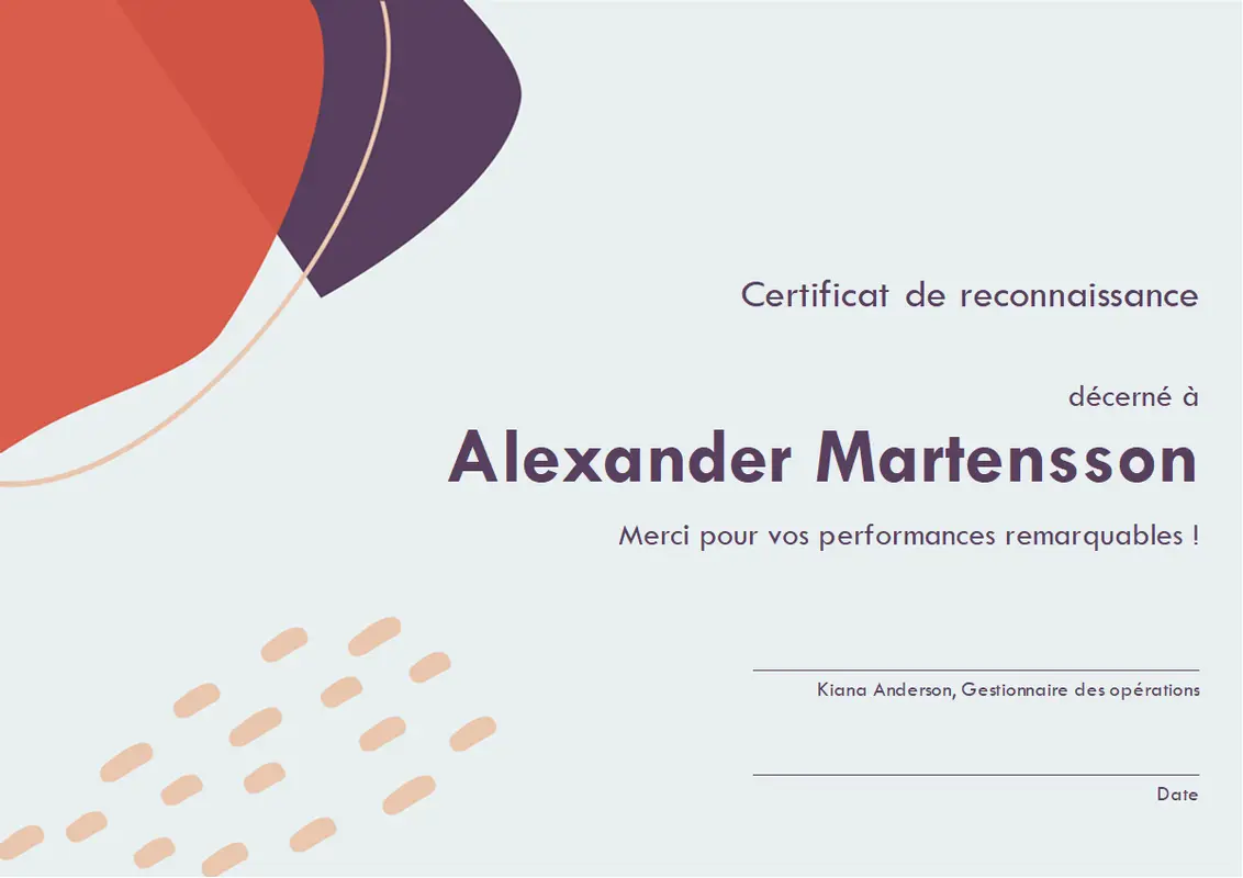 Certificat de reconnaissance d’aptitudes professionnelles dans le domaine administratif organic-simple
