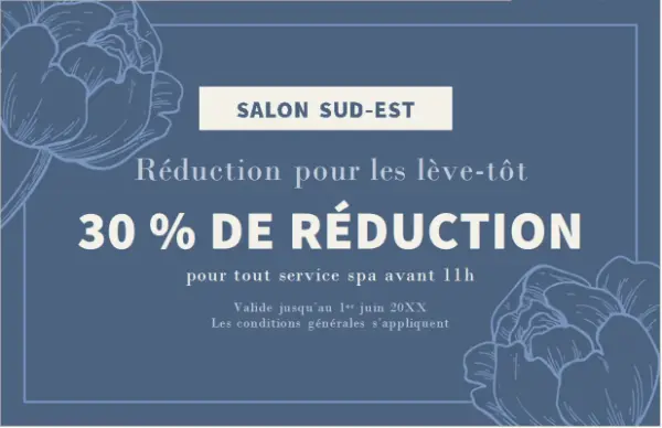 Coupon « botanique vintage » blue vintage-botanical