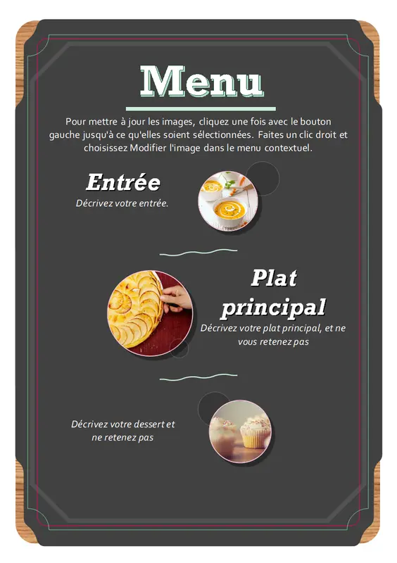Menu photo de base modern-simple