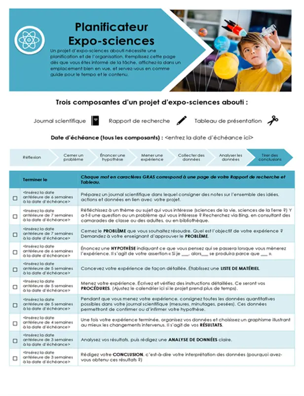 Planificateur scientifique