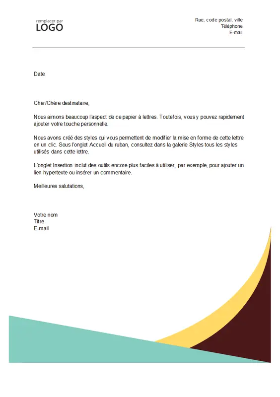 Lettre à en-tête Tons naturels modern-simple