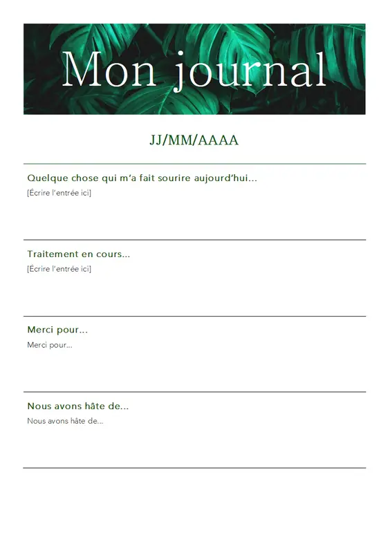 Mon carnet de bord modern simple