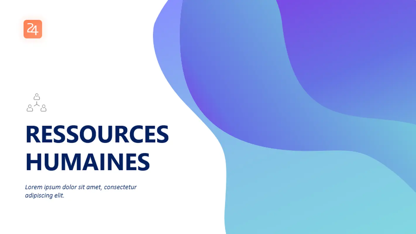 Ressources humaines, à partir de 24Slides modern-simple
