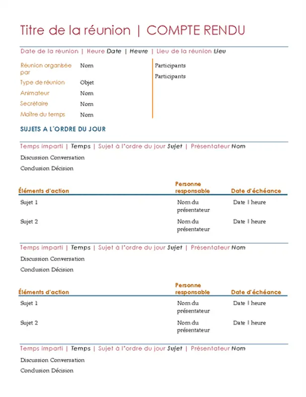Compte rendu de réunion