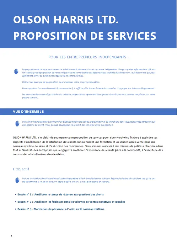 Proposition de services aux entreprises modern simple