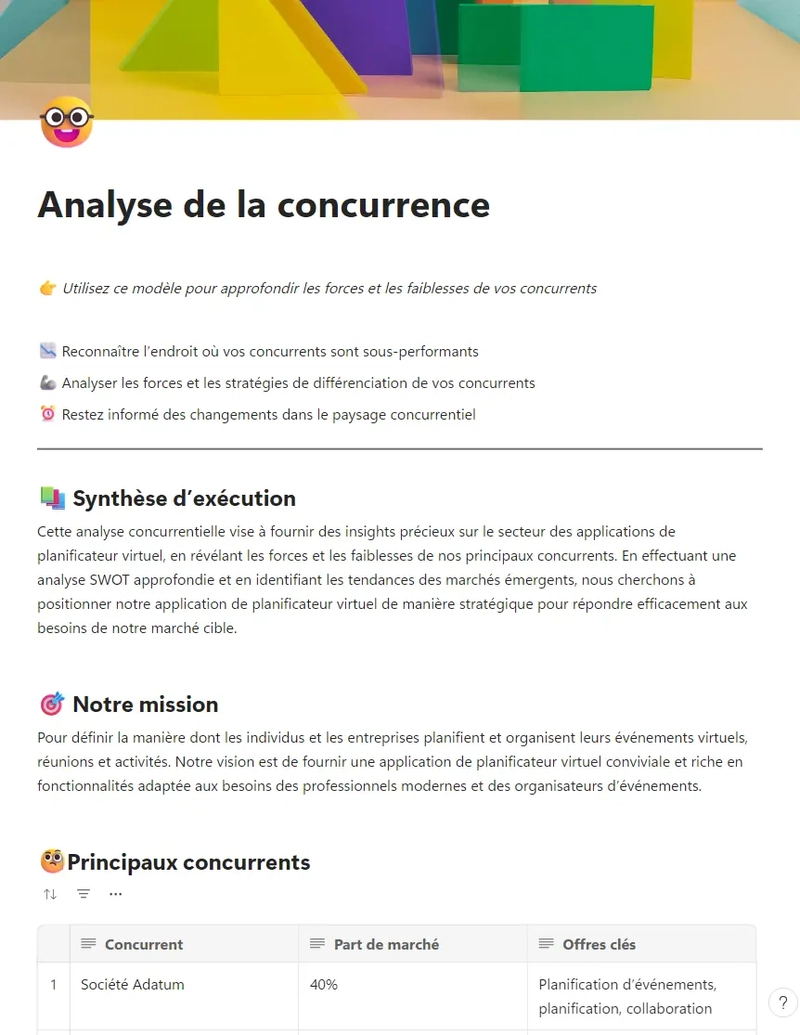 Analyse de la concurrence