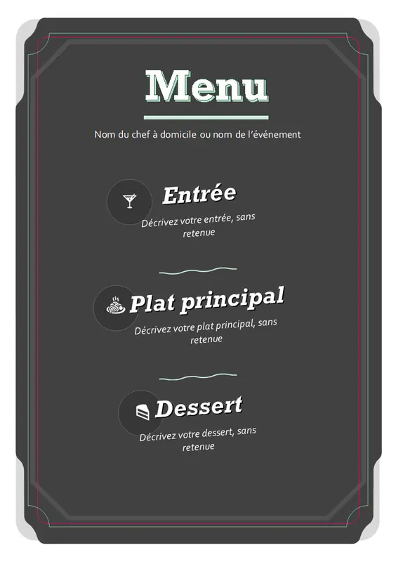 Menu de base modern-simple