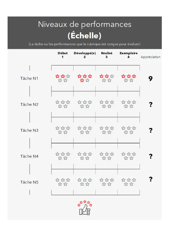 Grille de notation gray modern simple