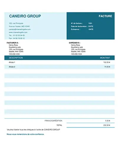 Facture simple modern simple