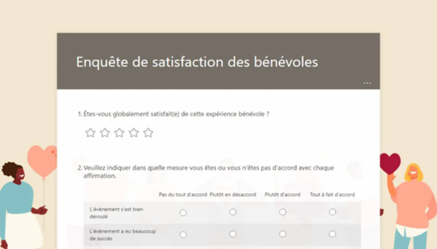 Enquête de satisfaction des bénévoles yellow