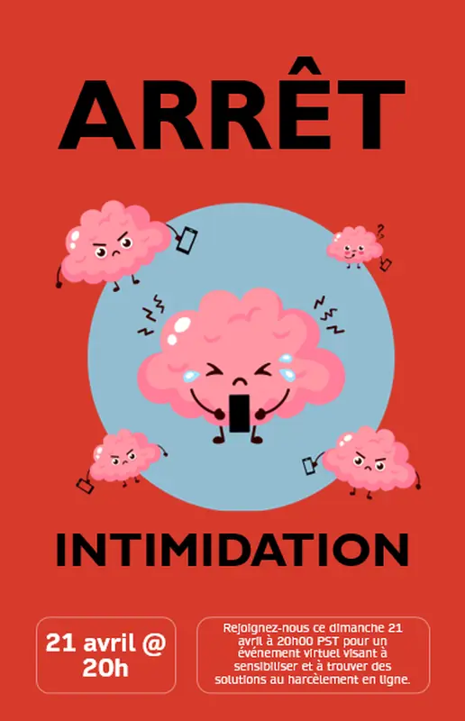 Affiche de sensibilisation à la lutte contre le harcèlement modern-bold