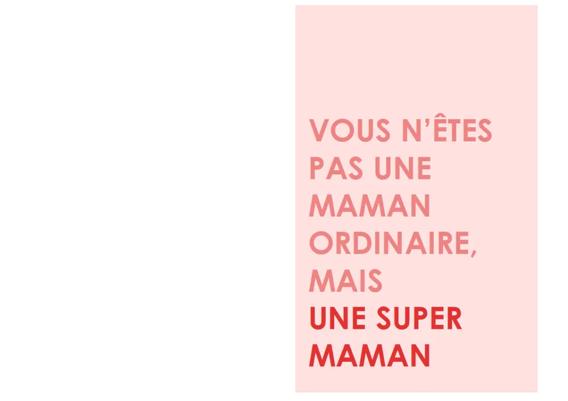 Carte de fête des mères pour votre mère extraordinaire pink modern-simple