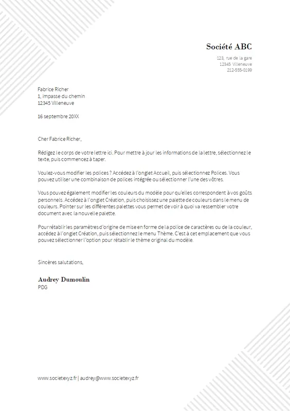 En-tête de lettre Fines rayures modern-geometric