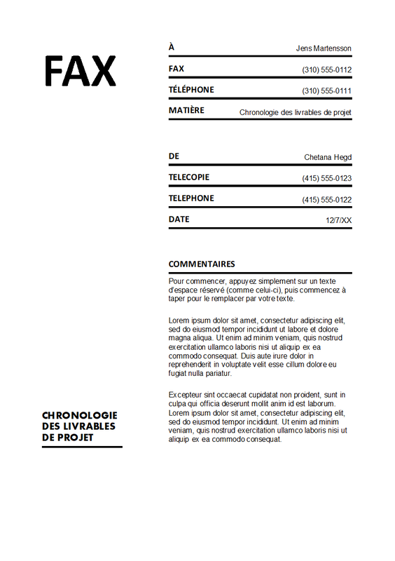 Page de garde du fax (format standard) white modern simple