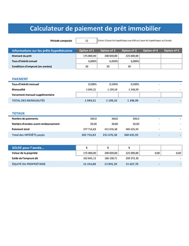 Calculateur de paiement pour les prêts hypothécaires purple modern simple