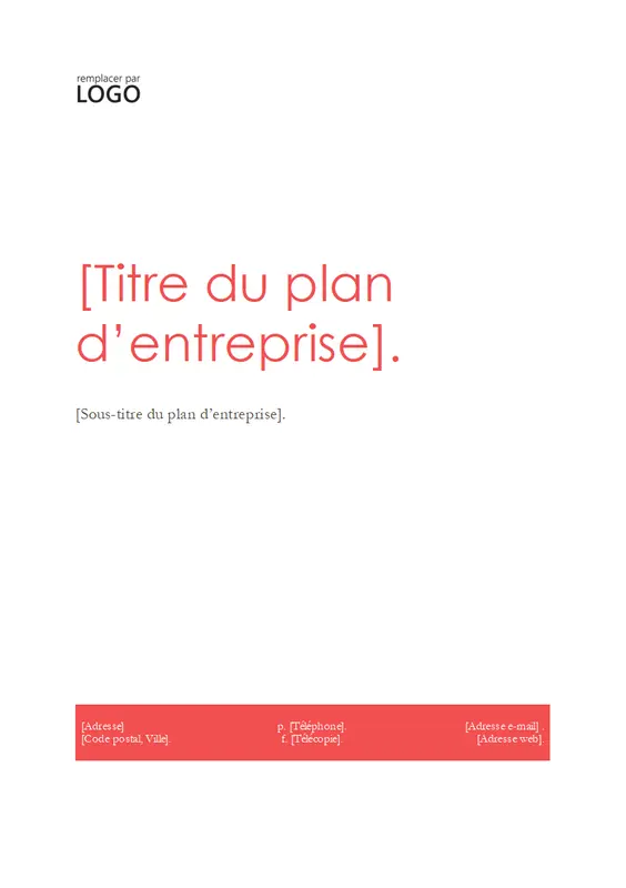 Plan de développement (conception Rouge) modern-simple