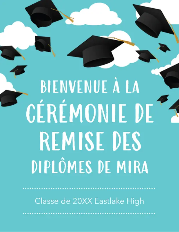 Décorations imprimables pour fêter une remise de diplômes whimsical color block