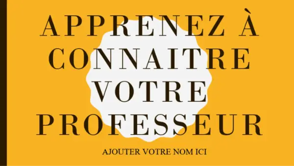 Faites connaissance avec votre professeur yellow modern color block