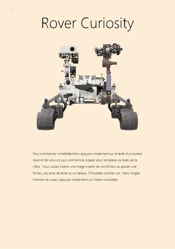 Rapport scientifique 3D Word (modèle Mars Rover) modern simple