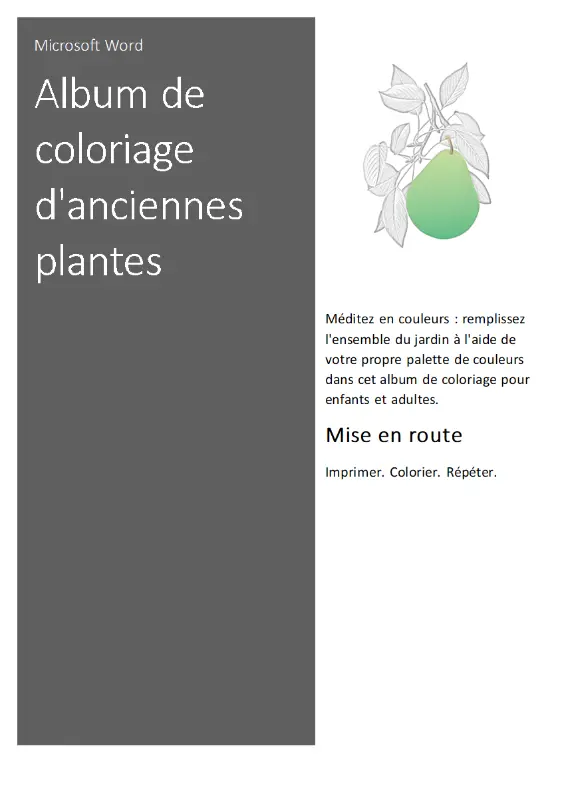 Livre de coloriage avec des plantes style ancien vintage botanical