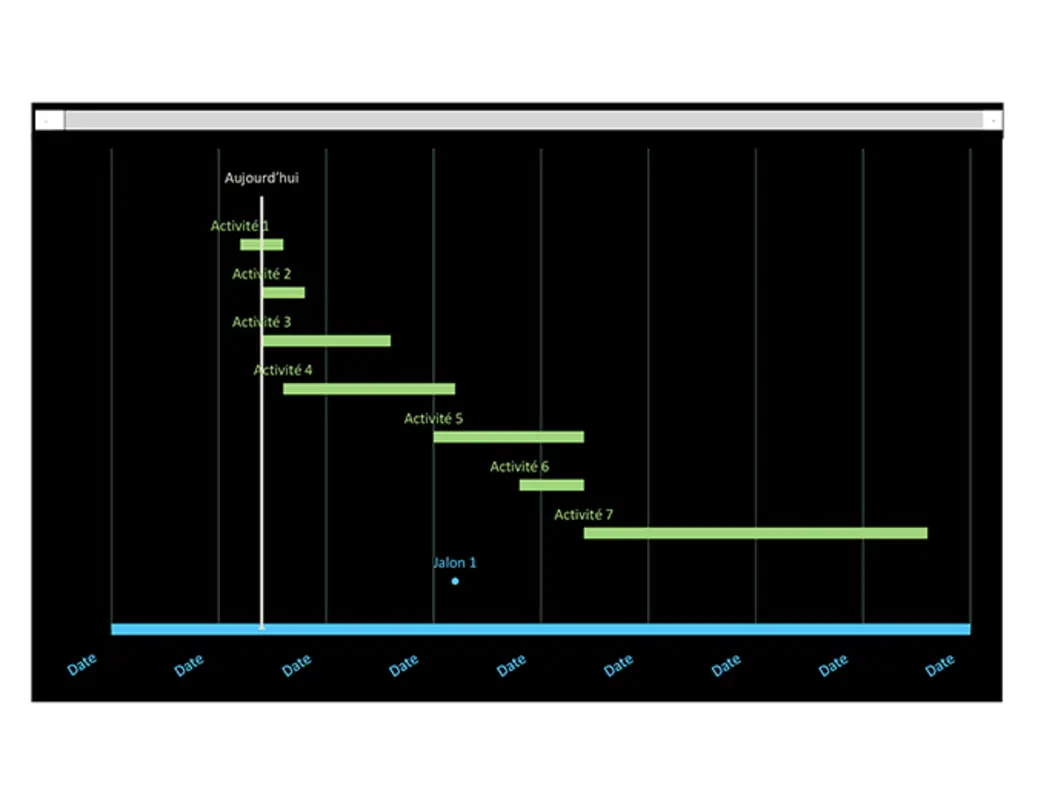 Diagramme de Gantt de suivi des dates modern simple
