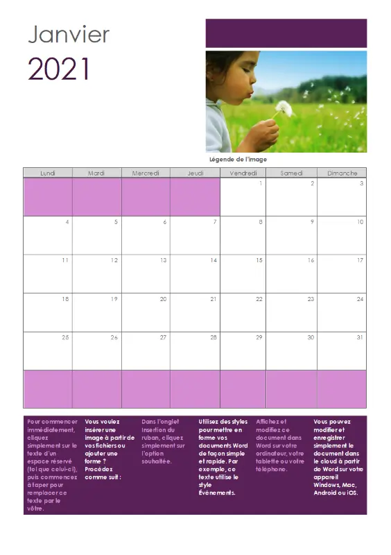 Calendrier d’événements purple modern geometric & linear