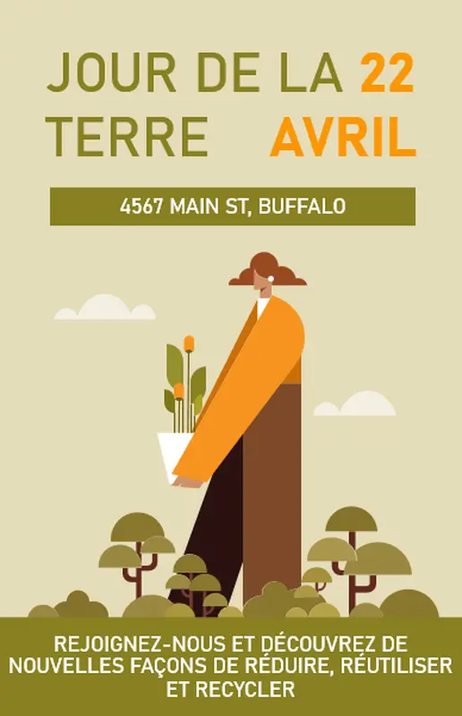 Affiche de la journée mondiale du nettoyage de notre planète modern simple