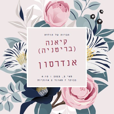 פריחת התינוק gray vintage-botanical