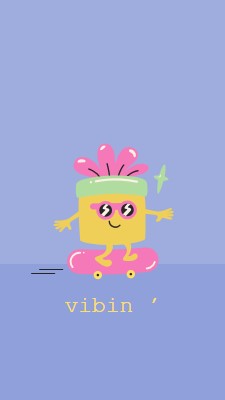 רק vibin' blue retro,groovy,skate,quirky,fun,offbeat