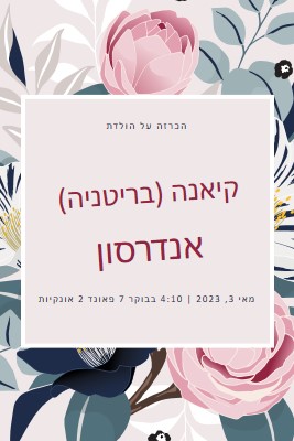 פריחת התינוק gray vintage-botanical