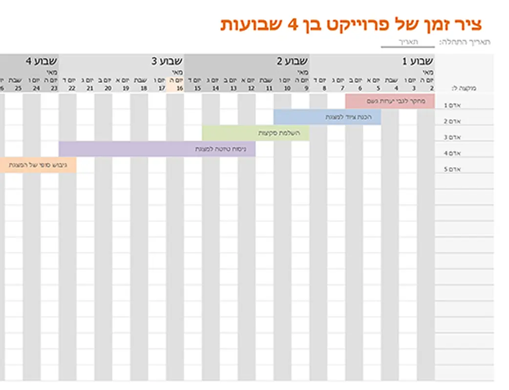 ציר זמן של פרוייקט