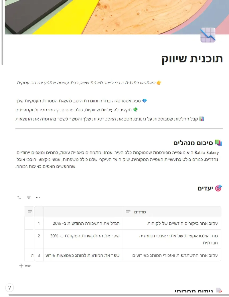 תוכנית שיווק