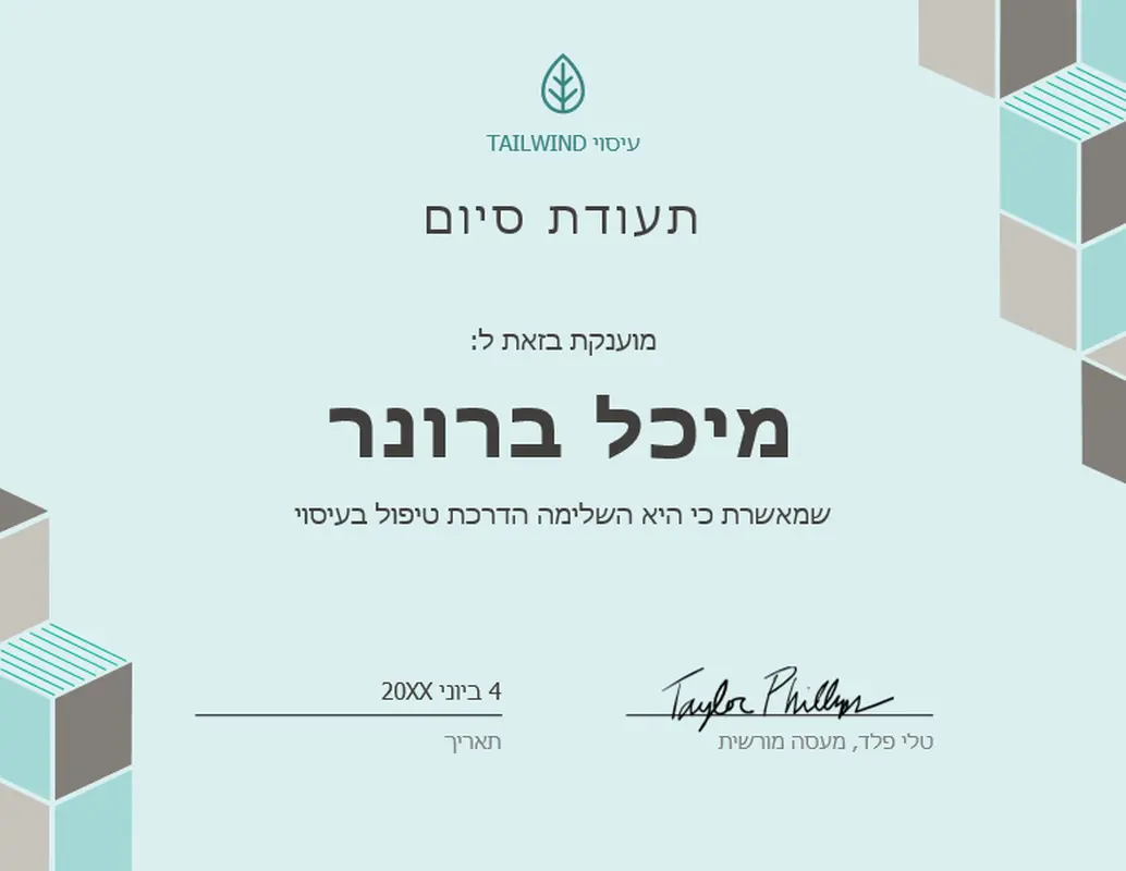 תעודת סיום modern-geometric