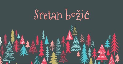 Sretan božić green whimsical-line