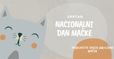 Sretan nacionalni dan mačke gray organic-simple